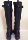 Nic Dean Black Buckle Trim Leather Boots Size 4/37 - Whispers Dress Agency - Womens Boots - 4