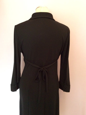 HOBBS BLACK COLLARED 3/4 SLEEVE DRESS SIZE 10 - Whispers Dress Agency - Womens Dresses - 5