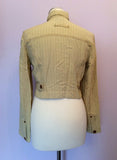 Gaultier Jeans Buttermilk Pinstripe Crop Jacket Size 40 UK 12 - Whispers Dress Agency - Sold - 3