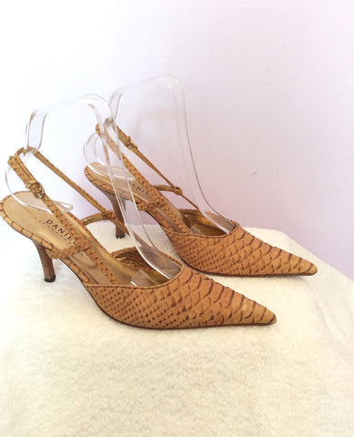 Daniel Tan Snakeskin Leather Slingback Heels Size 5/38 - Whispers Dress Agency - Womens Heels - 2