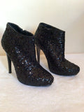 Fiore Black Sequined Ankle Boots Size 5/38 - Whispers Dress Agency - Sold - 2