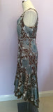 Brand New Tara Brown & Silver Grey Floral Print Dress Size 12 - Whispers Dress Agency - Sold - 2