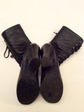 Office Black Lace Up Calf Length Boots Size 5/38 - Whispers Dress Agency - Sold - 4