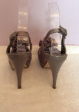 Carvela Grey Satin Corsage Peeptoe Slingback Heels Size 5/38 - Whispers Dress Agency - Womens Heels - 4