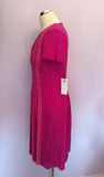 Brand New Marccain Pink & Coral Pleated Dress Size N3 UK 10/12 - Whispers Dress Agency - Womens Dresses - 2