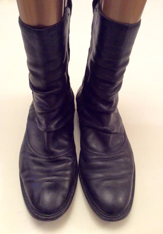 Zara Black Leather Chelsea Ankle Boots Size 10/44 - Whispers Dress Agency - Sold - 2