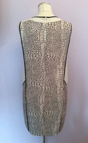 Whistles Ivory & Dark Grey Print Shift Dress Size 12 - Whispers Dress Agency - Sold - 3