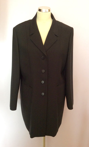 Smart Marks & Spencer Black Long Jacket Size 20 - Whispers Dress Agency - Sold - 1