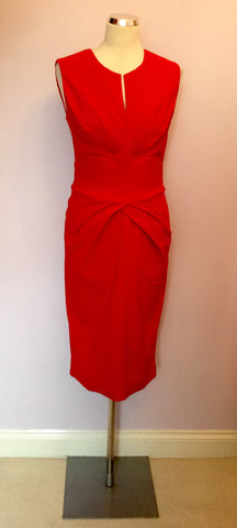DIVA CATWALK RED PLEATED TRIM WIGGLE PENCIL DRESS SIZE XL - Whispers Dress Agency - Sold - 1