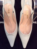 Brand New Chanel Palest Blue Leather Slingback Heels Size 5.5/38.5 - Whispers Dress Agency - Sold - 3