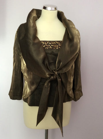 Minuet Bronze Bead & Sequin Top & Jacket Size 16/18 - Whispers Dress Agency - Womens Tops - 1