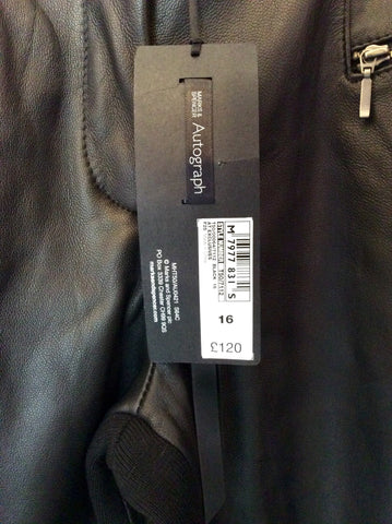Brand New Marks & Spencer Autograph Black Leather Trousers Size 16 - Whispers Dress Agency - Sold - 3