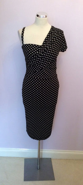 BRAND NEW ISABEL DE PEDRO BLACK & WHITE SPOT PENCIL DRESS SIZE 8 - Whispers Dress Agency - Womens Dresses - 1