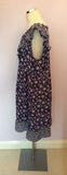 MONSOON BLUE FLORAL PRINT SILK TEA DRESS SIZE 18 - Whispers Dress Agency - Womens Dresses - 3
