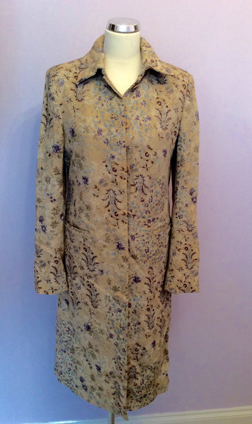 Coast Cream Floral Print Cotton Occasion Coat Size 12 - Whispers Dress Agency - Sold - 1