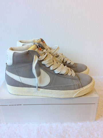 BRAND NEW NIKE BLAZER GREY & WHITE HIGH TOP TRAINERS SIZE 4/37 - Whispers Dress Agency - Womens Trainers & Plimsolls - 2