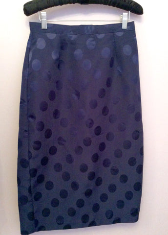 Gina Bacconi Navy Spot Skirt & Jacket Suit Size 14 Fit UK 10 - Whispers Dress Agency - Sold - 4