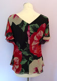 Frank Usher Black Floral Print Top & Long Skirt Size 18 - Whispers Dress Agency - Sold - 3