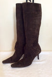 Roberto Vianni Dark Brown Suede Boots Size 5/38 - Whispers Dress Agency - Womens Boots - 2