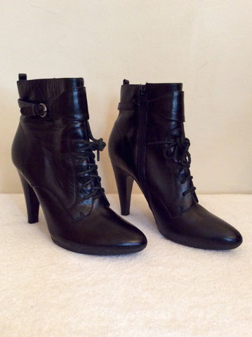 Jane Shilton Black Leather Lace Up Ankle Boots Size 3.5/36 - Whispers Dress Agency - Womens Boots - 2