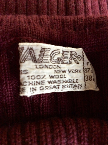 VINTAGE JAEGER BURGUNDY WOOL POLO NECK JUMPER SIZE 38" UK 14/16 - Whispers Dress Agency - Sold - 2