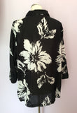 Elizabeth By Liz Claibourne Black & White Floral Print Cotton Shirt Size XXL - Whispers Dress Agency - Sold - 2