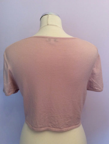 Hobbs Pale Pink / Nude Fine Knit Bolero Cardigan Size 12 - Whispers Dress Agency - Sold - 3