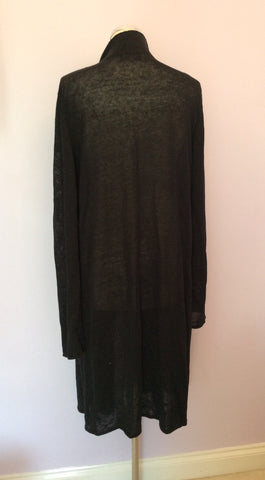 Brand New Fenn Wright Manson Black Linen Long Cardigan Size 18 - Whispers Dress Agency - Sold - 3