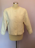 Vintage Jaeger Ivory Cotton Ribbed Box Jacket Size 10 - Whispers Dress Agency - Womens Vintage - 1