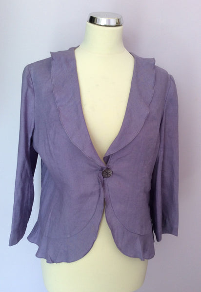 Country Casuals Lilac Linen Jacket Size 12 - Whispers Dress Agency - Womens Coats & Jackets - 1