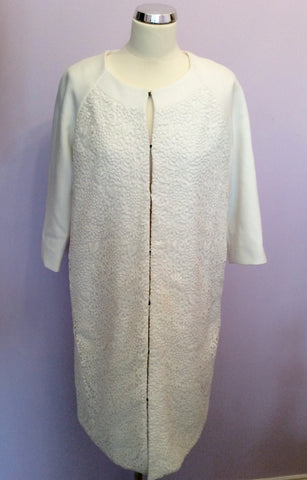 Ivory Crocheted Front Occasion Coat Size 12 - Whispers Dress Agency - Womens Coats & Jackets - 1