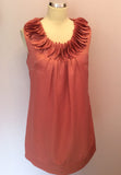Salmon Pink Appliqué Neckline Shift Dress Size 10 - Whispers Dress Agency - Womens Dresses - 1