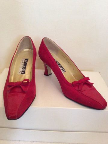 Roland Cartier Red Suede & Patent Leather Heels Size 6/39 - Whispers Dress Agency - Sold - 1