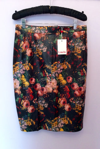 Brand New Louche Black Floral Pencil Skirt Size 12 - Whispers Dress Agency - Sold - 1
