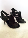 Carvela Black Satin Peeptoe Cut Out Slingback Heels Size 4/37 - Whispers Dress Agency - Womens Heels - 3
