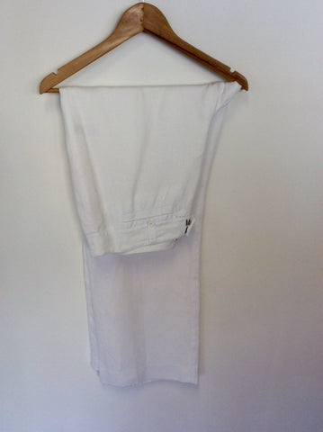JAEGER WHITE LINEN TROUSERS SIZE 16