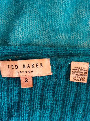 Ted Baker Turquoise Wrap Around Jumper Size 2 UK 10 - Whispers Dress Agency - Womens Knitwear - 3