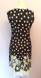 Made In Italy Black & Ivory Spot Dress Size 44 Approx UK 12 - Whispers Dress Agency - Womens Dresses - 3