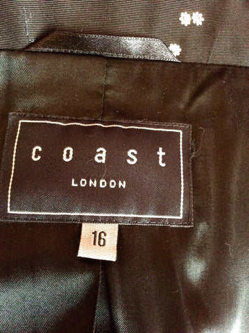 COAST BLACK & WHITE FLORAL PRINT OCCASION COAT SIZE 16 - Whispers Dress Agency - Womens Coats & Jackets - 4