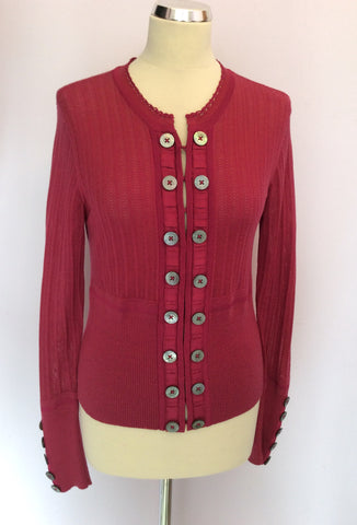 Karen Millen Raspberry Pink Cardigan Size 2 UK 12 - Whispers Dress Agency - Sold - 1