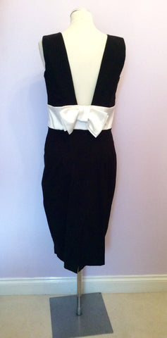 So Couture Black & White Bow Trim Back Bodycon Dress Size XL - Whispers Dress Agency - Womens Dresses - 2
