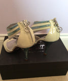 New In Box Strutt Couture Cream & Mint Patent Leather Heels Size 3/36 - Whispers Dress Agency - Womens Heels - 3