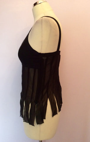 TED BAKER BLACK SILK STRAPPY TOP SIZE 2 UK 10 - Whispers Dress Agency - Womens Tops - 2