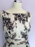 Monsoon Ivory With Black & Grey Print Pencil Dress Size 10 - Whispers Dress Agency - Womens Dresses - 2