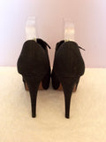 Carvela Black Suede Lace Up Peeptoe Heels Size 7/41 - Whispers Dress Agency - Womens Heels - 4