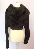 Diesel Black Rabbit Fur Hooded Jacket Size S Fit UK 8 - Whispers Dress Agency - Sold - 4