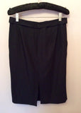 Nicole Farhi Black Wool & Linen Pencil Skirt Size 12 - Whispers Dress Agency - Womens Skirts - 3