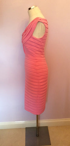 Sara Bernshaw Pink Pleated V Neck Occasion Dress Size 10 - Whispers Dress Agency - Womens Dresses - 2