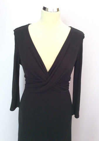 Coast Black V Neckline 3/4 Sleeve Dress Size 12 - Whispers Dress Agency - Womens Dresses - 2