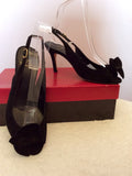 Jane Shilton Black Suede Slingback Heels Size 3.5/36 - Whispers Dress Agency - Womens Heels - 1
